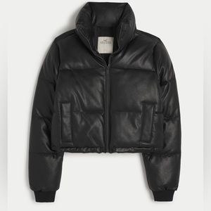 Ultimate vegan leather puffer jacket